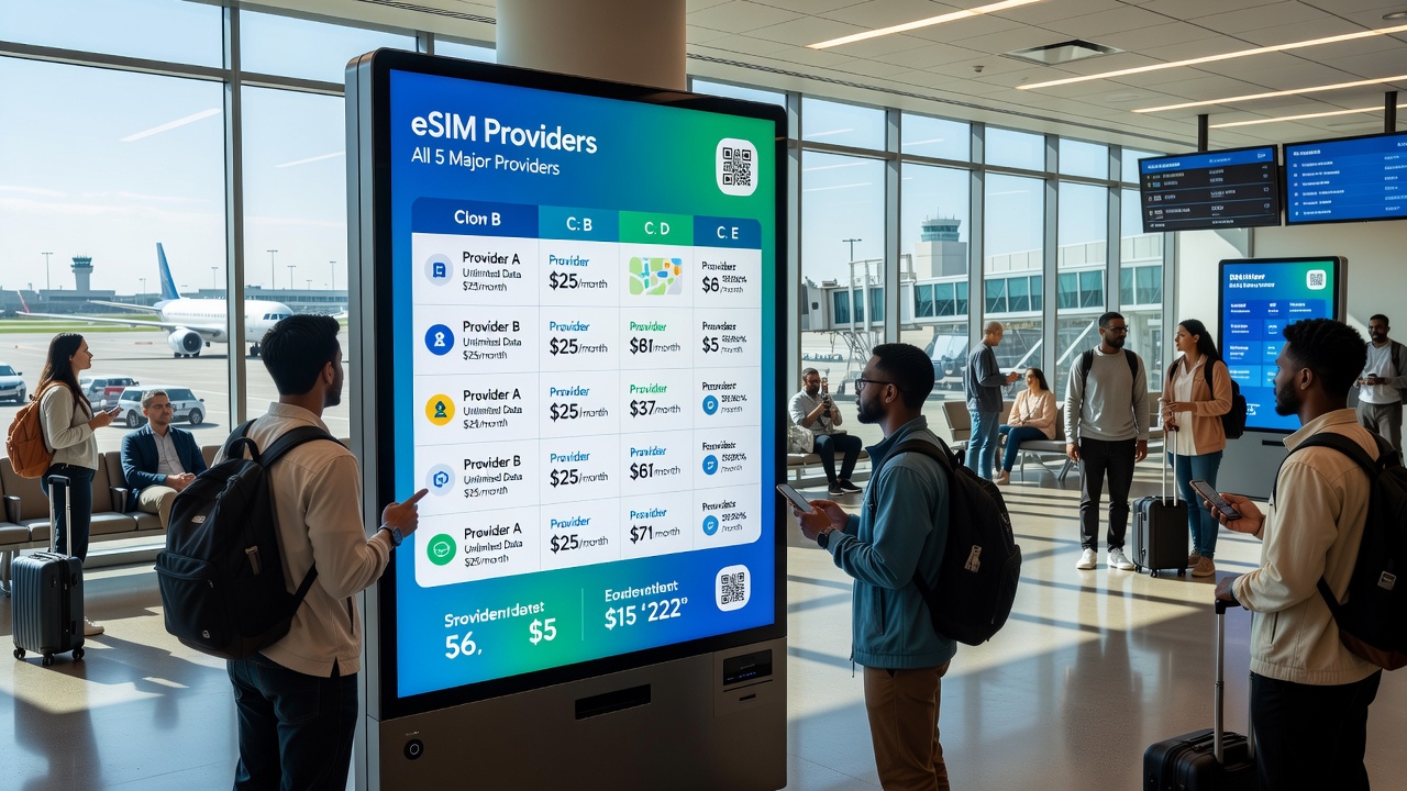 Side-by-Side eSIM Comparison: All 5 Providers at a Glance