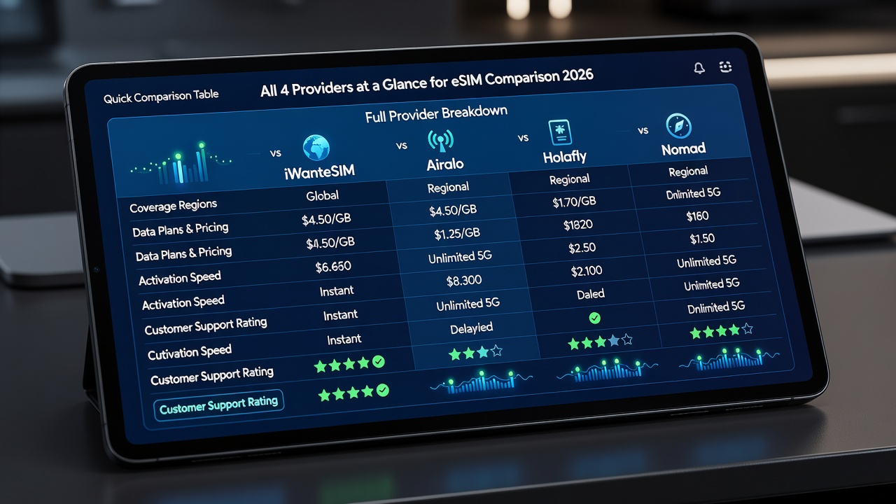 Quick Comparison Table: All 4 Providers at a Glance